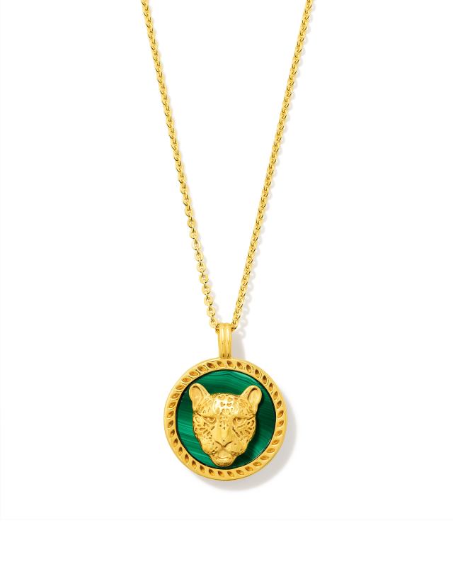 Kimberly 18k Gold Vermeil Pendant Necklace in Green Malachite image number 0.0