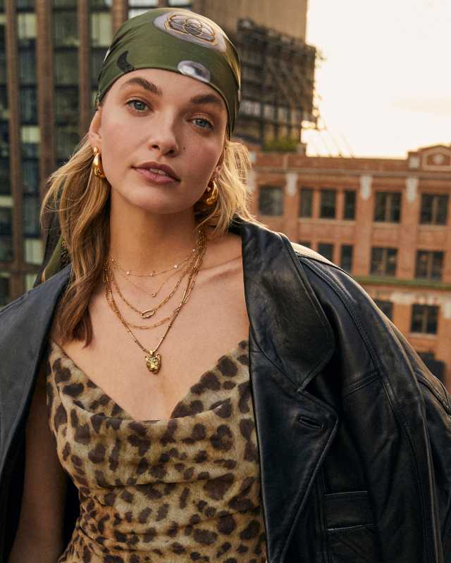 Jaguar Square Scarf in Olive image number 6.0