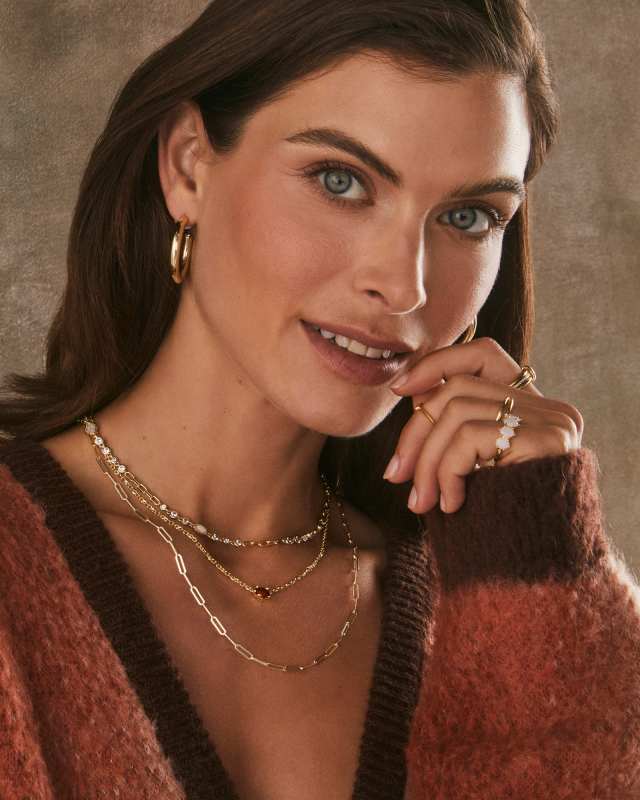 Courtney Paperclip Necklace in Gold