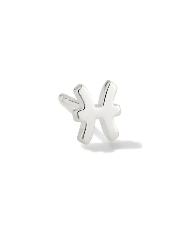 Pisces Single Stud Earring in Sterling Silver image number 0.0