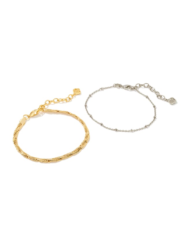 Carson Set of 2 Chain Bracelets in Mixed Metal image number 1.0