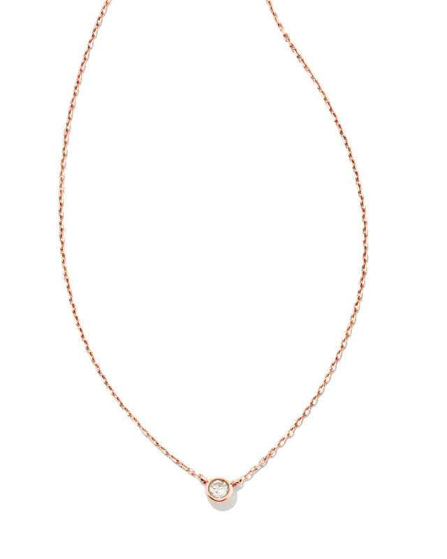 Audrey 14k Rose Gold Pendant Necklace in White Diamond, 0.07ct image number 0.0