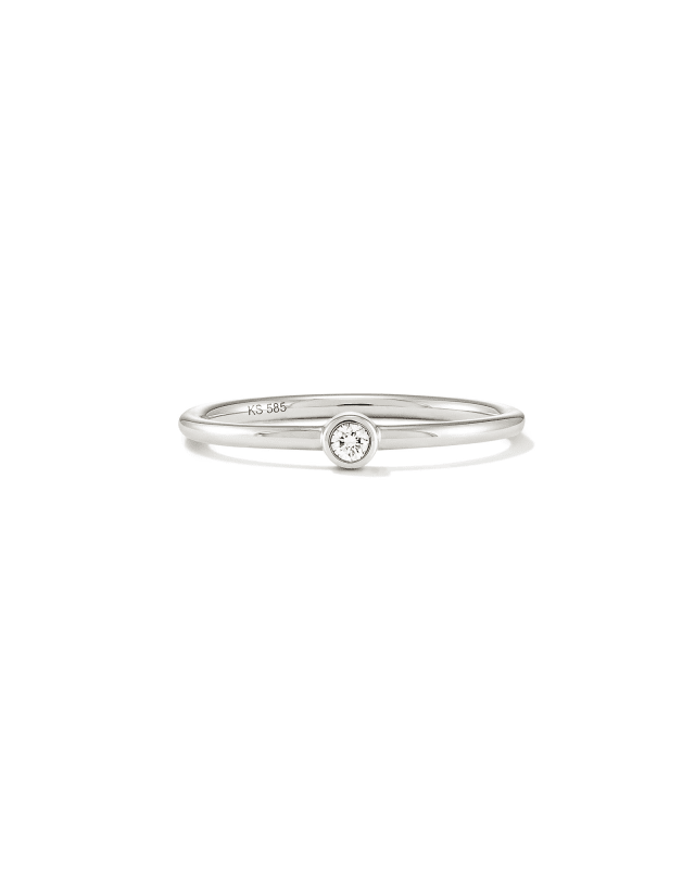 Audrey 14k White Gold Band Ring in White Diamond image number 2.0