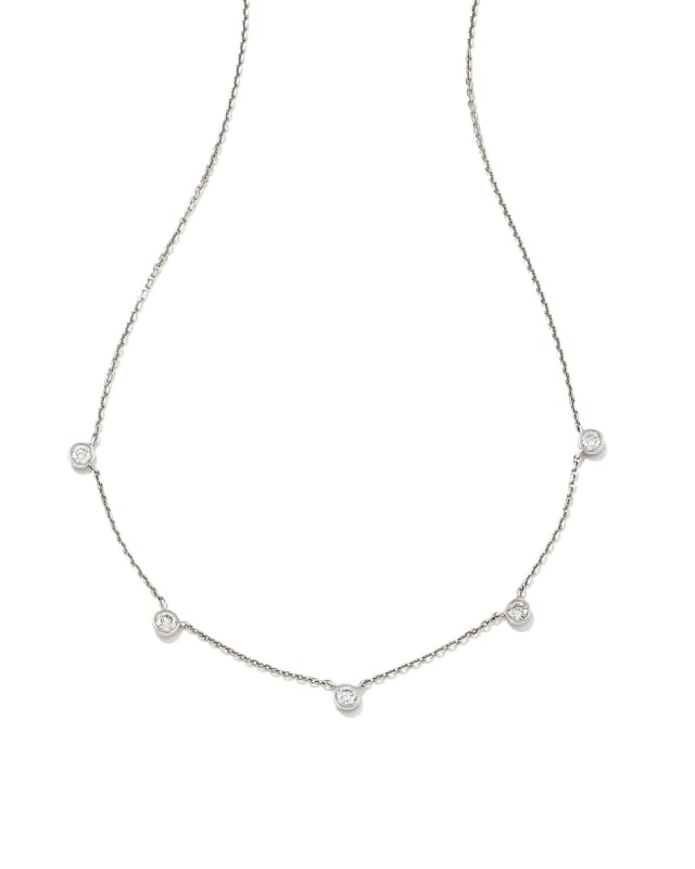 Audrey 14k White Gold Strand Necklace in White Diamond image number 0.0