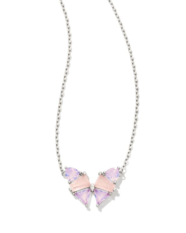 Blair Silver Butterfly Pendant Necklace in Pink Mix image number 0.0