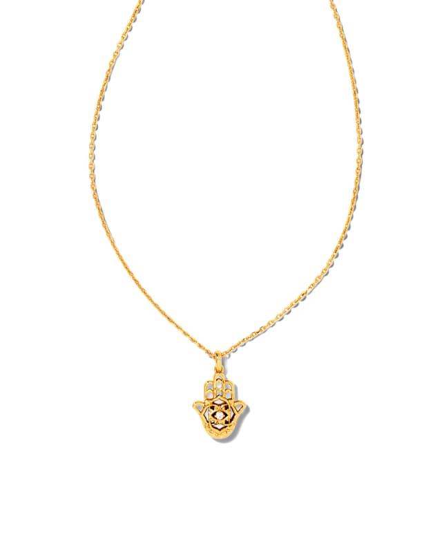 Hamsa Pendant Necklace in Gold image number 0