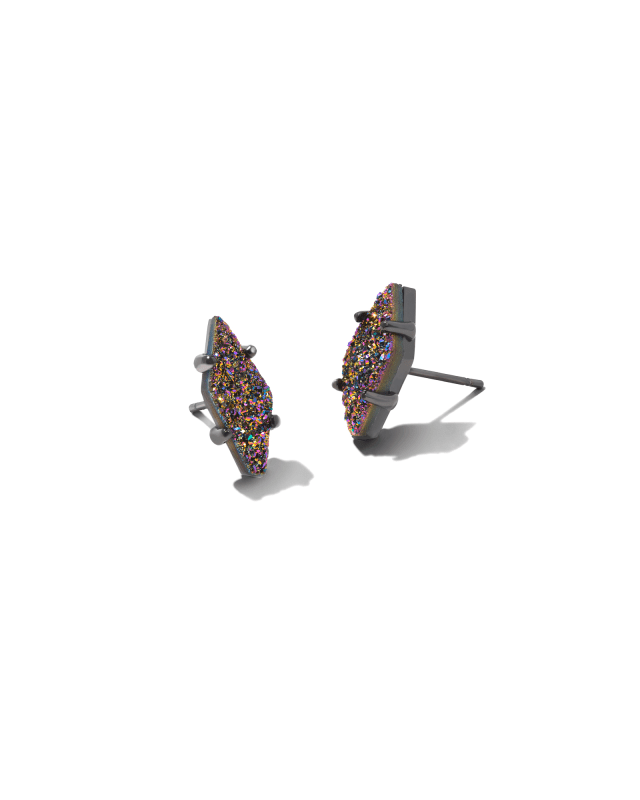 Brook Gunmetal Stud Earrings in Multi Drusy image number 0.0