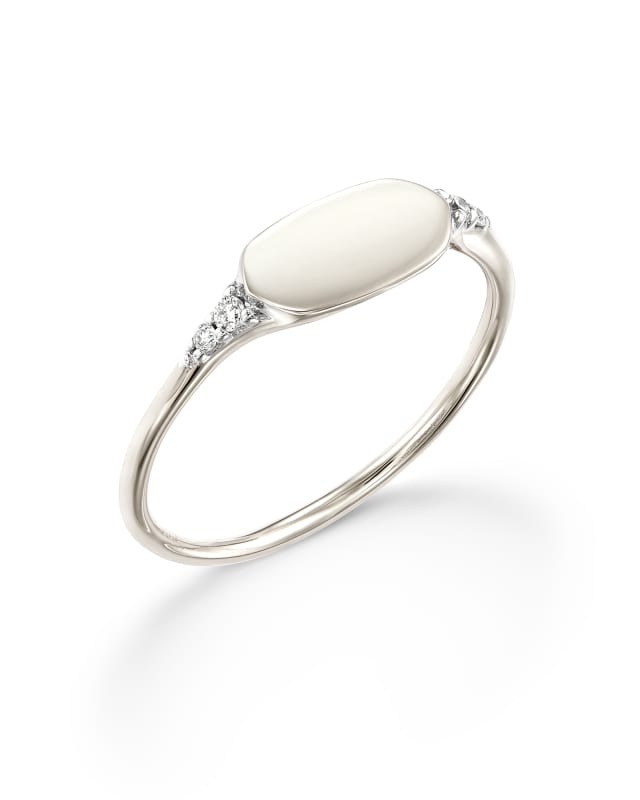 Fern Band Ring in White Diamond image number 2.0