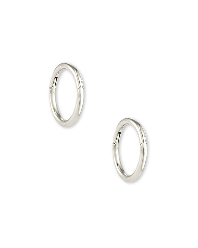 14K Gold Small Huggie Earrings 14K White Gold