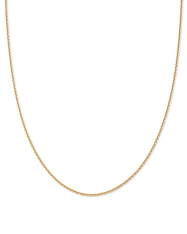 18K Gold Circle Link Necklace 16in