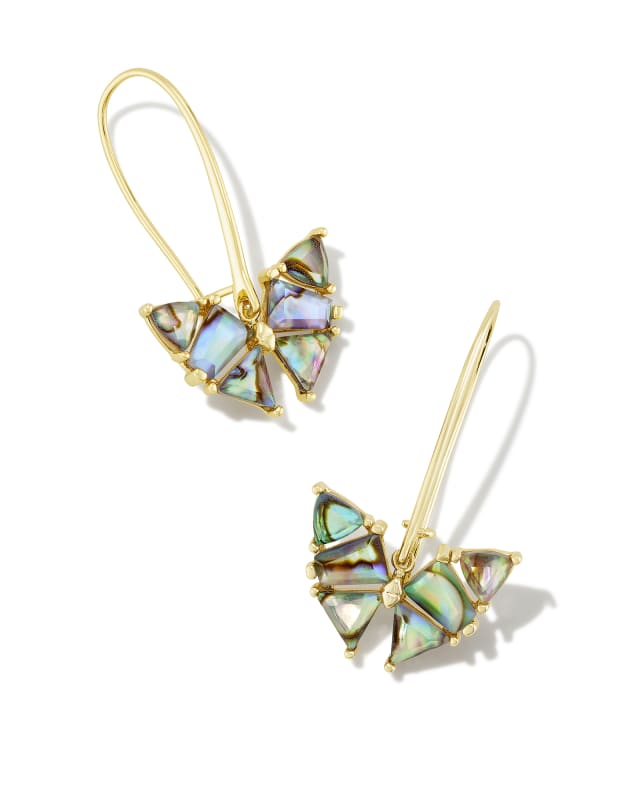 Blair Gold Butterfly Drop Earrings in Abalone image number 0.0