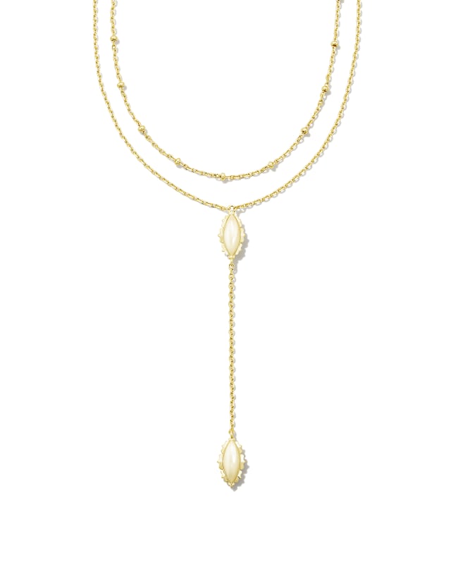 Genevieve Multi Strand Y Necklace in Gold image number 0.0