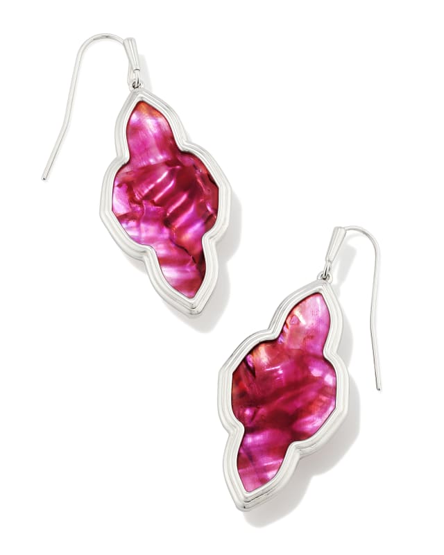 Framed Abbie Silver Drop Earrings in Light Burgundy Illusion image number 0.0