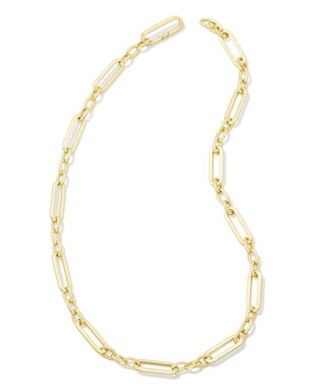 Heather Link and Chain Necklace in Gold image number 2.0