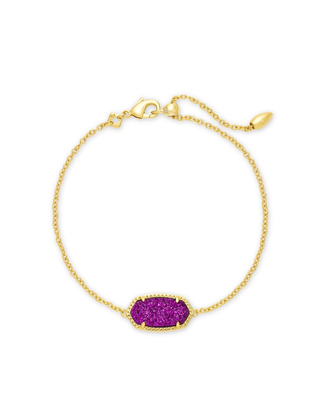 Elaina Gold Single Slide Bracelet in Bright Plum Drusy image number 0.0