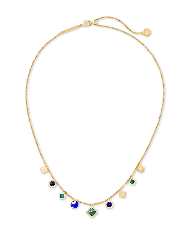 Gemma Gold Strand Necklace in Teal Mix | Kendra Scott