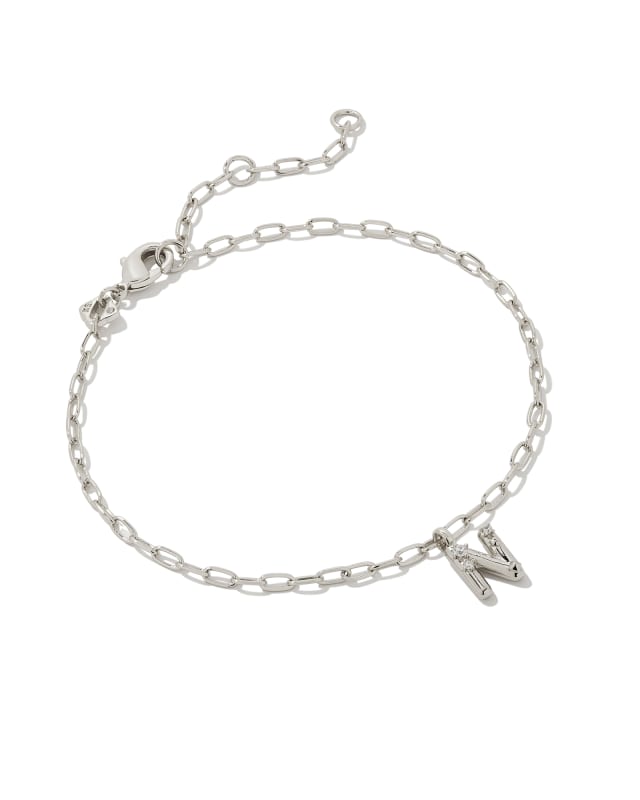 Lillia Butterfly Silver Delicate Bracelet in White Crystal