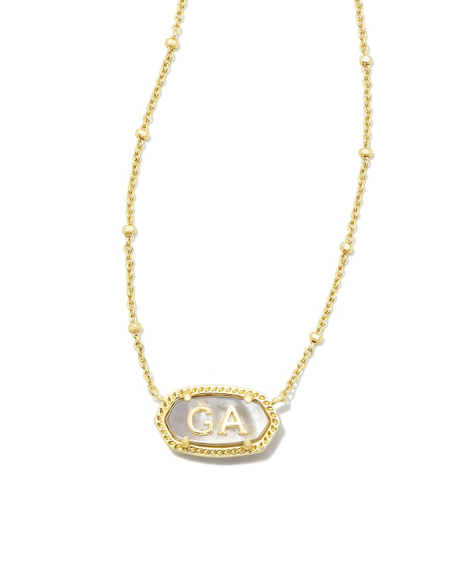 Elisa Gold Georgia Necklace in Ivory Mother-of-Pearl image number 0.0