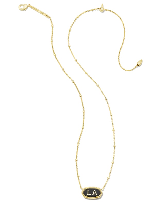 Elisa Gold Louisiana Necklace in Black Agate image number 1.0