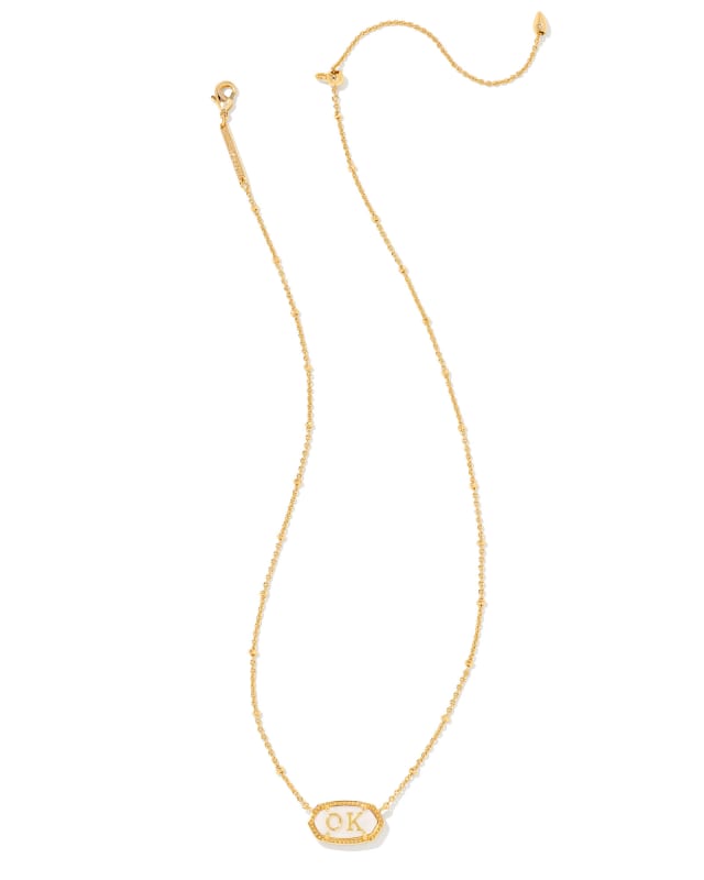 Elisa Gold Oklahoma Necklace in Ivory Mother-of-Pearl image number 1.0