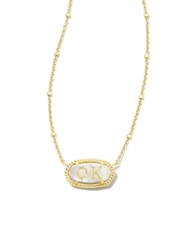 Elisa Gold Oklahoma Necklace in Ivory Mother-of-Pearl image number 0.0