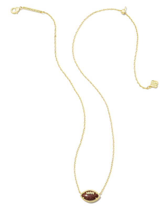 Football Gold Short Pendant Necklace in Orange Goldstone image number 2.0