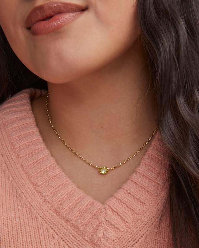 Cailin Gold Pendant Necklace in Ivory Mother-of-Pearl