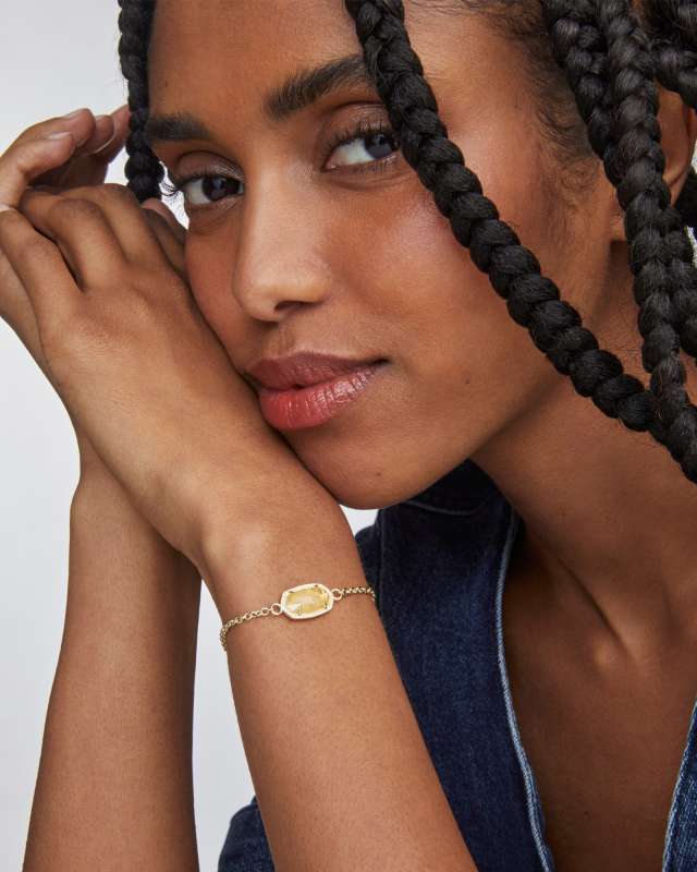 Elaina Adjustable Chain Bracelet Gold in Orange