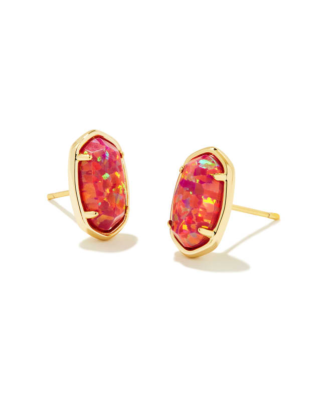 Gold and Red Resin Earrings (Authentic Pre-Owned)