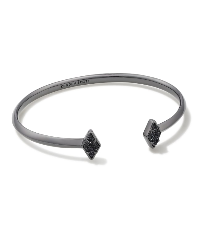 Kinsley Gunmetal Cuff Bracelet in Black Drusy image number 0.0