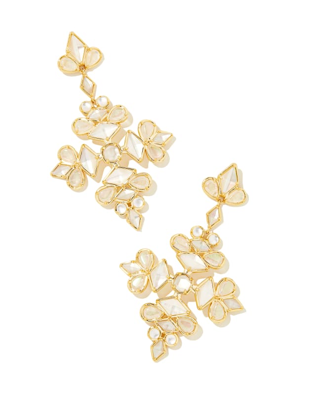 Kinsley Gold Statement Earrings in Ivory Mix image number 0.0