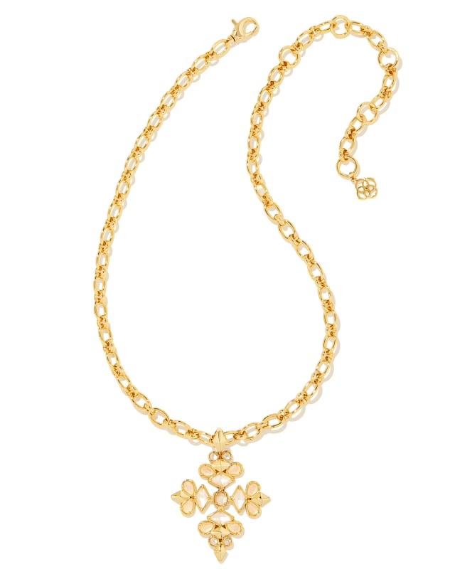 Kinsley Gold Statement Necklace in Ivory Mix image number 0.0