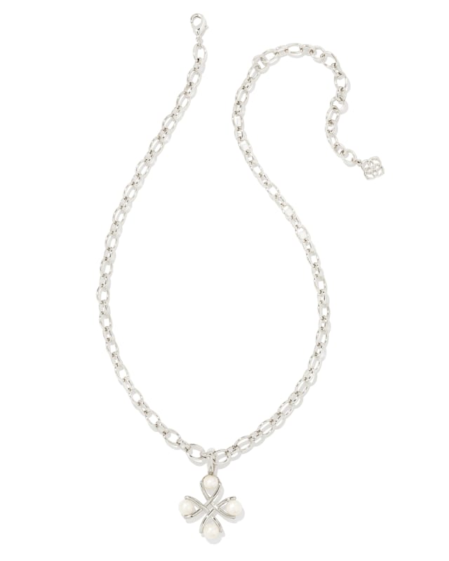 Everleigh Silver Pearl Pendant Necklace in White Pearl image number 1.0