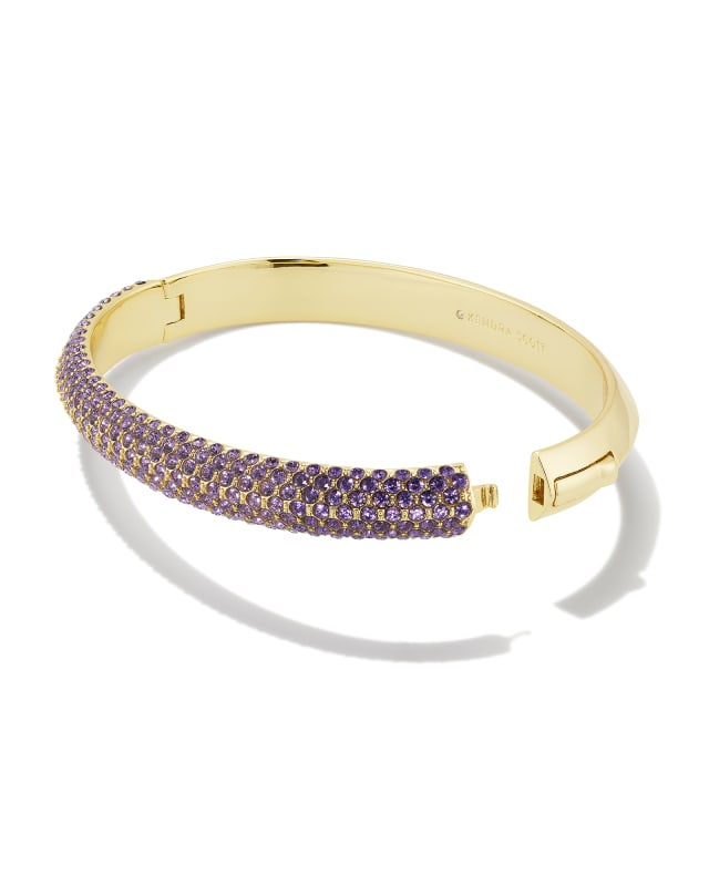 Mikki Gold Pave Bangle Bracelet in Purple Mauve Ombre Mix image number 2.0