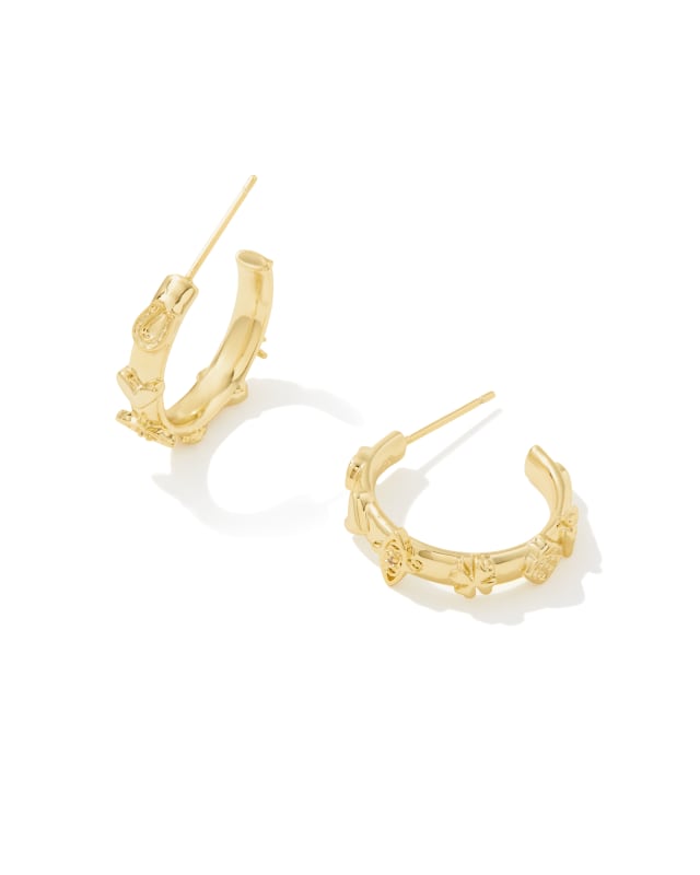 Beatrix Small Hoop Earrings in Gold image number 0.0