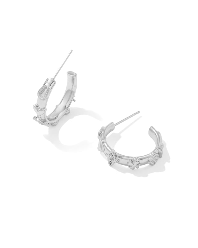 Beatrix Small Hoop Earrings in Silver image number 0.0