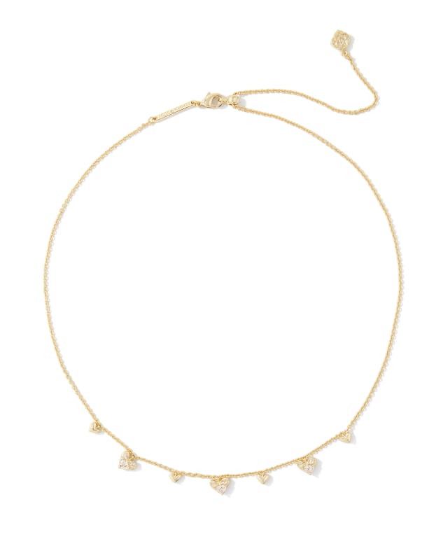 Haven Gold Heart Crystal Choker Necklace in White Crystal image number 1.0