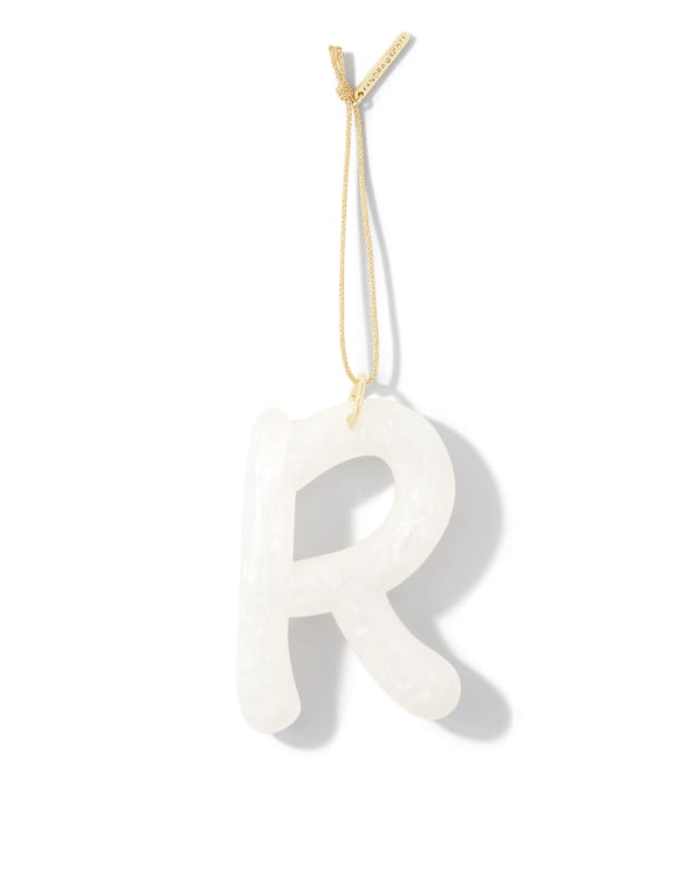 2023 R Gold Ornament in Pearlescent Ivory Resin image number 0.0