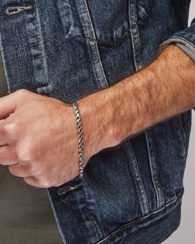 Silver Rope Chain Bracelet