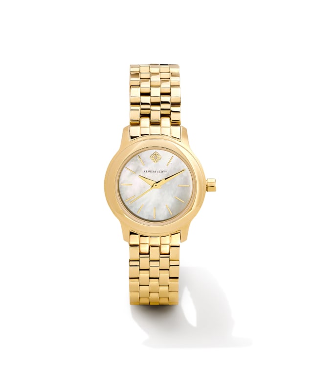 Alex Gold Tone Stainless Steel 28mm Watch in Ivory Mother-of-Pearl image number 0.0
