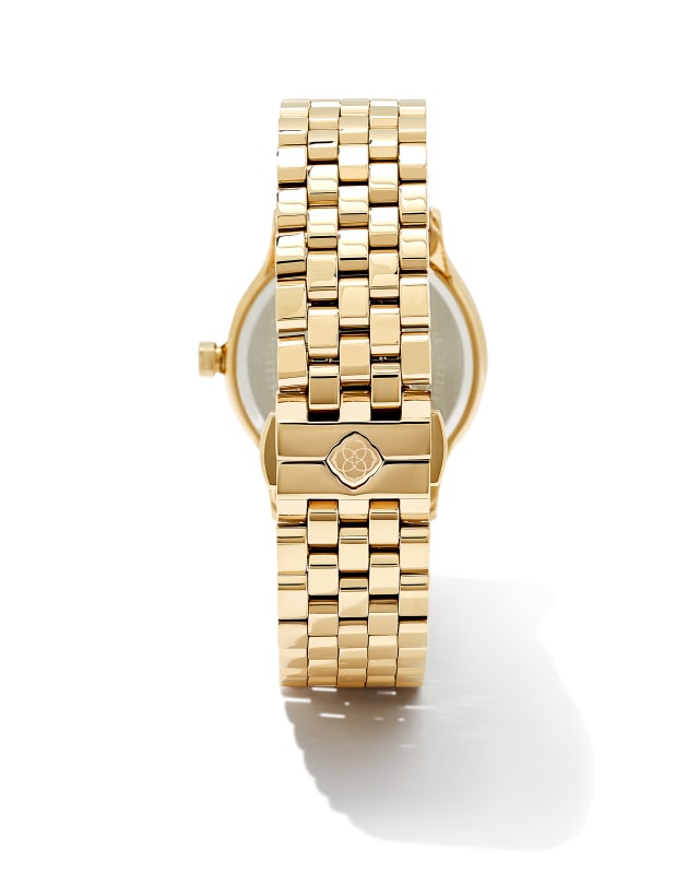 Alex Gold Tone Stainless Steel 35mm Watch in White Opal image number 2.0