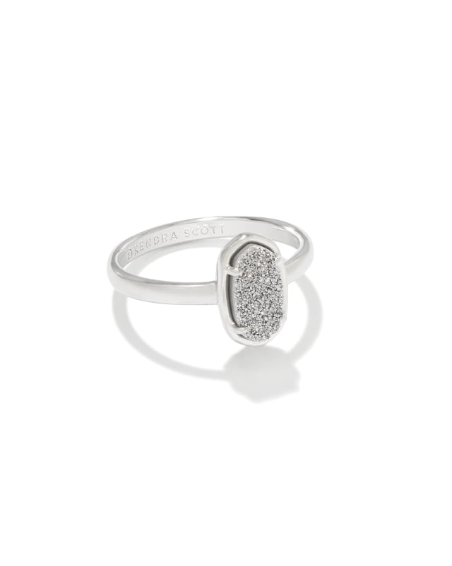 Grayson Silver Band Ring in Platinum Drusy image number 0.0