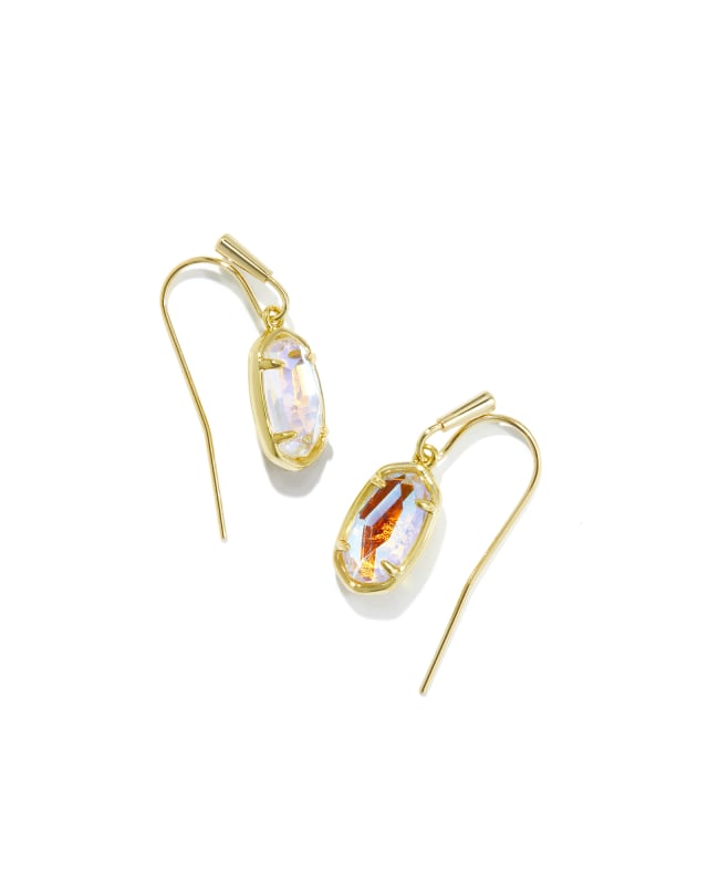 Grayson Gold Drop Earrings in Dichroic Glass image number 0.0