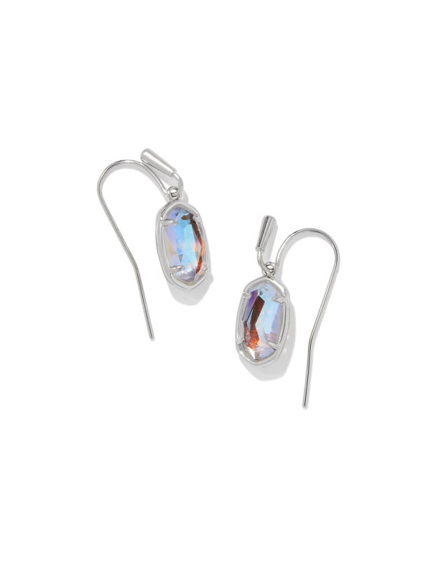 Grayson Silver Drop Earrings in Dichroic Glass image number 0.0