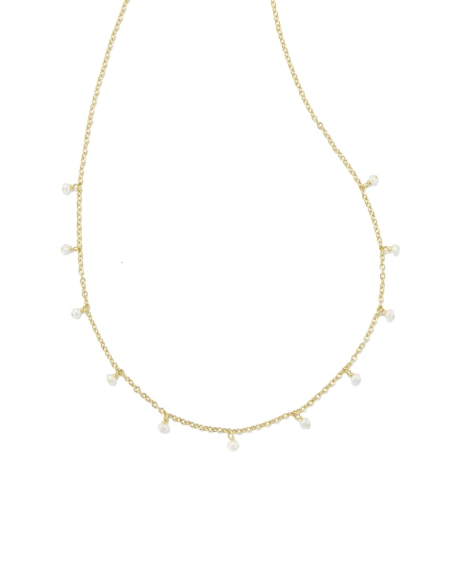 Willa Gold Pearl Strand Necklace in White Pearl image number 0.0