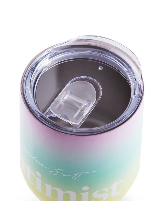 Optimist Stemless Wine Glass in Ombre Rainbow image number 1.0