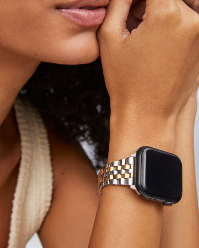 Alex 5 Link Watch Band in Two Tone Stainless Steel
