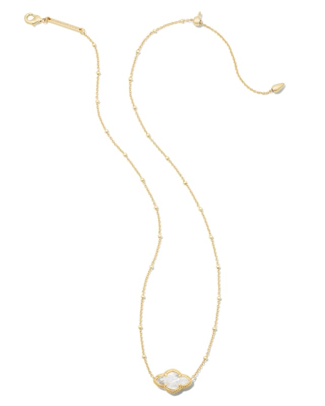 Abbie Gold Pendant Necklace in Ivory Mother-of-Pearl | Kendra Scott