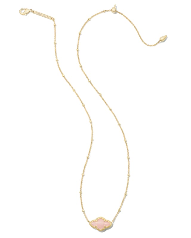 Abbie Gold Pendant Necklace in Rose Quartz image number 1.0