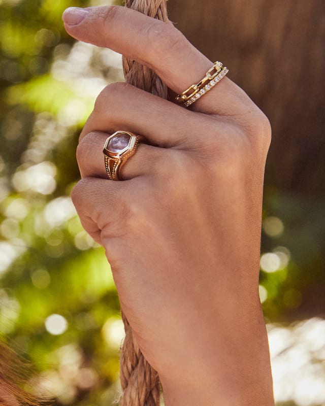 Double Band Heart Ring, Gold plated